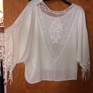 Semi sheer white top